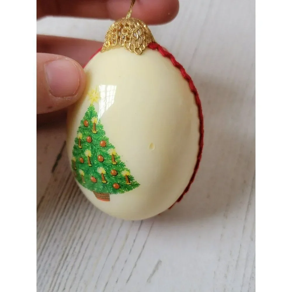 Christmas tree egg Red‎ ornament Xmas decor